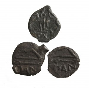 TRACJA-PANTIKAPAION (kolonia Miletu) zestaw 3 szt. AE 14 III p.n.e. (dichalk)