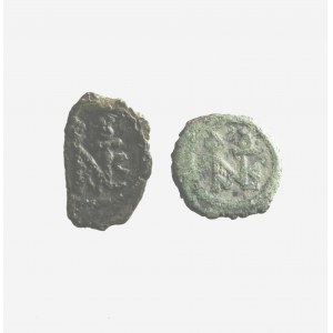 CESARSTWO BIZANTYJSKIE - zestaw 2 szt. JUSTIN II (565-578 n.e.) AE pentanummion