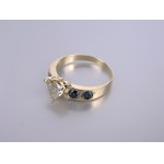 Złoty pierścionek - diamenty - współczesny - pr 585 - 14k