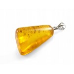 Pendant with Amber - silver - BUR1D
