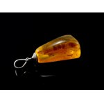 Pendant with Amber - silver - BUR1D