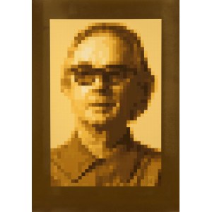 Victor VASARELY (1906 - 1977), Autoportret pikselowy na złotym papierze