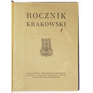 ROCZNIK Krakowski. T. 20. 1926