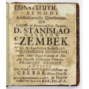 Konstytucje synodalne gnieźnieńskie z 1720.