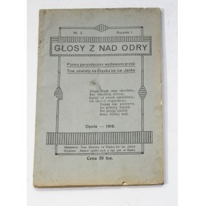Głosy z nad Odry Nr 3 rocznik I 1918r.