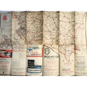 Mapa samochodowa Polski (stan dróg) Rok 1937/38