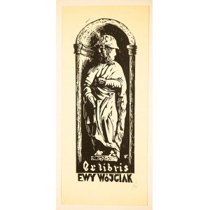 RACZAK Klemens - [linoryt] Exlibris Ewy Wójciak, sygnowany, 6 x 14cm