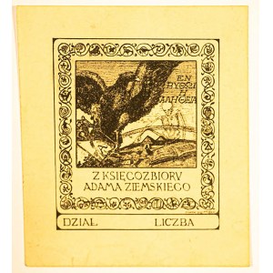 TUREK F. [1909r.] - Z księgozbioru Adama Ziemskiego, sygnowany, 6 x 7cm