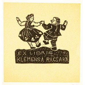 NAGY Istvan [Węgry] - [linoryt] Exlibris Klemensa Raczaka, 9 x 9,5cm