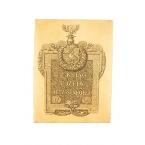 ŁOPIEŃSKI Ignacy - Exlibris Z ksiąg Józefa Weyssenhoffa, 5,5 x 7,5cm, sygnowany na płycie