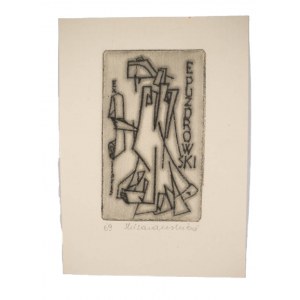 KISARAUSKIENE Salute - Exlibris Edmund Puzdrowski, 1969r., 8,8 x 12,3cm