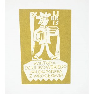 PRZYGODZKI Czesław - [typografia] Exlibris Wiktora Dziulikowskiego kolekcjonera z Wrocławia, 1981r.