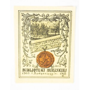 MONDRAL Karol - [cynkotypia wielobarwna] Exlibris Biblioteki Miejskiej w Bydgoszczy 1903 - 1928