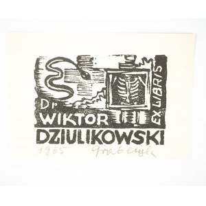 GRABCZYK Stanisław - [linoryt] Exlibris dr Wiktor Dziulikowski, 1965r.