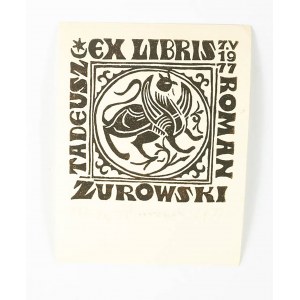 ŻUROWSKI Tadeusz Roman - [linoryt] exlibris Tadeusz Roman Żurowski 7.V.1977, sygnowany