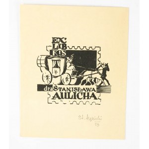MĘKICKI Stanisław - [cynkotypia] exlibris dra Stanisława Aulicha, 1953r.