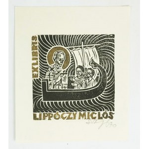 SZUSZKIEWICZ Józef - [drzeworyt] exlibris Lippóczy Miclos, 1970r.