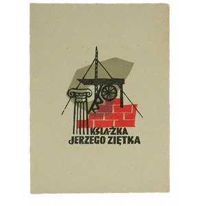 GRABOWSKI Edward - [drzeworyt barwny] exlibris Książka Jerzego Ziętka, 1961r.