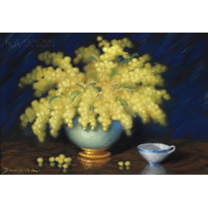 Marian SZCZERBIŃSKI (1900-1981), Mimozy w wazonie