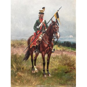 Wojciech Kossak (1856 Paris - 1942 Krakow), Ulan spod Savony
