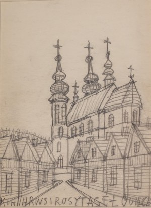 Nikifor Krynicki (1895 Krynica Zdrój - 1968 Folusz), Widok na kościół