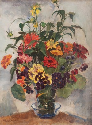 Albert Lipczinski (1876 Lebork - 1974 Sopot), Polne kwiaty w wazonie