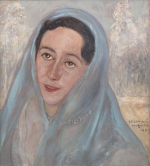 Wlastimil Hofman (1881 Praga - 1970 Szklarska Poręba), Portret kobiety, 1959 rok