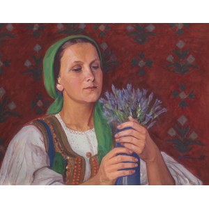 Józef Krasnowolski (1879 Kwidzyń - 1939 Kraków), Krakowianka z kwiatami