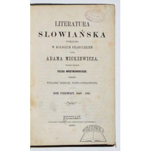 MICKIEWICZ Adam, Literatura słowiańska wykładana w Kolegium Francuzkiem.