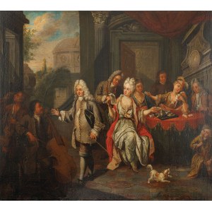 TOWARZYSTWO PRZY KARTACH I MUZYCE, ok. 1730