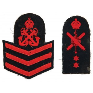 TWO ROYAL NAVY uniform slips, 2nd half of 20th century.