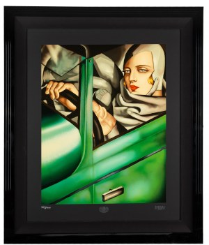 Tamara Łempicka (1898 Warszawa - 1980 Cuernavaca), Autoportret w zielonym bugatti