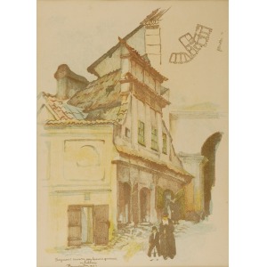Jan Kanty GUMOWSKI (1883-1946), Fragment bazaru przy Bramie Grodzkiej w Lublinie, z cyklu: Motywy architektury polskiej, 1918