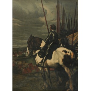 Artysta nieokreślony, XIX/XX w., Rycerz na koniu