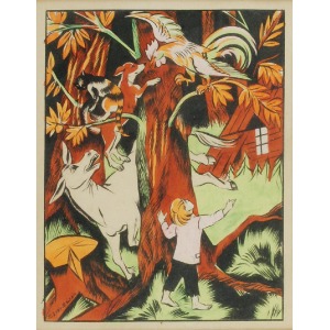 Zofia STRYJEŃSKA (1894-1976), Dziecięce zabawy - Projekt ilustracji (?)