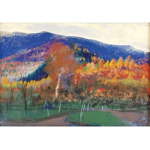 Leon WYCZÓŁKOWSKI (1852-1936), Góry jesienią - pejzaż, 1910
