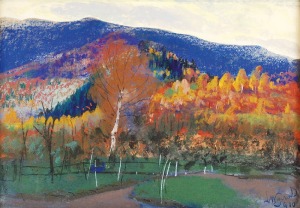 Leon WYCZÓŁKOWSKI (1852-1936), Góry jesienią - pejzaż, 1910