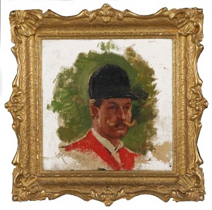 Wojciech KOSSAK (1856-1942), Studium portretowe uczestnika polowania par force, 1878