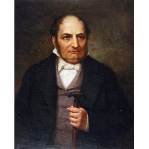 Jan Ksawery KANIEWSKI (1805-1867), Portret mężczyzny z laską, 1864