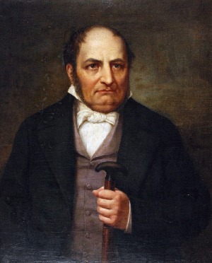 Jan Ksawery KANIEWSKI (1805-1867), Portret mężczyzny z laską, 1864