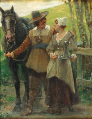 Victor SCHIVERT (ok. 1863-1926), Zaloty, ok. 1890