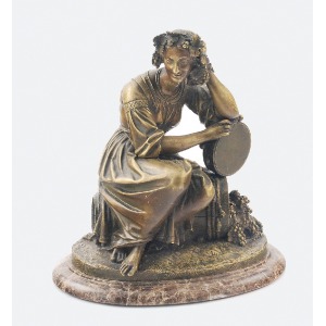 Claude Michel - CLODION (1738-1814) - według, Bachantka siedząca na beczce z winogronami