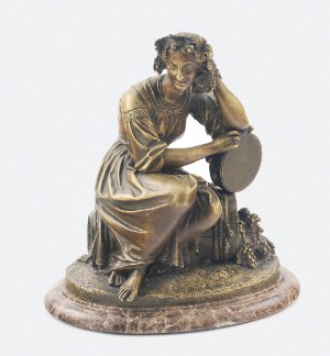 Claude Michel - CLODION (1738-1814) - według, Bachantka siedząca na beczce z winogronami