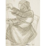 Ester CARP - KARP (1897-1970), Szkic siedzącej postaci
