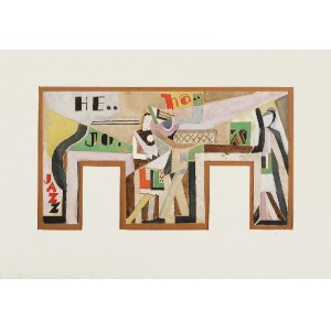 Tadeusz GRONOWSKI (1894-1990), Jazz - projekt malowidła ściennego, ok. 1960