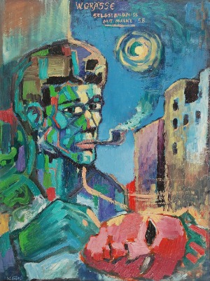 Wolfgang GRASSE (1930-2008), Autoportret z maską, 1958