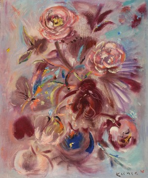 Ludwik KLIMEK (1912-1992), Fioletowe kwiaty, 1976