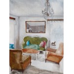 Kaja Harnyś (ur. 1988), Salon z zieloną sofą, 2022