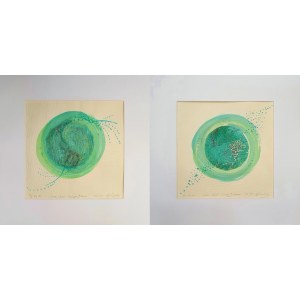 Katarzyna Lipska-Ziębińska (b. 1974), Green Planet Energy Balance, diptych, 2022