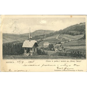 Krynica - Altana w parku i widok na Nowy Świat, 1905